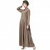 Collared Formal abaya- Beige color